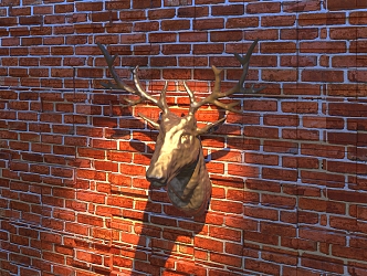 American Animal Wall Decoration Elk Head Wall Sculpture 3d model