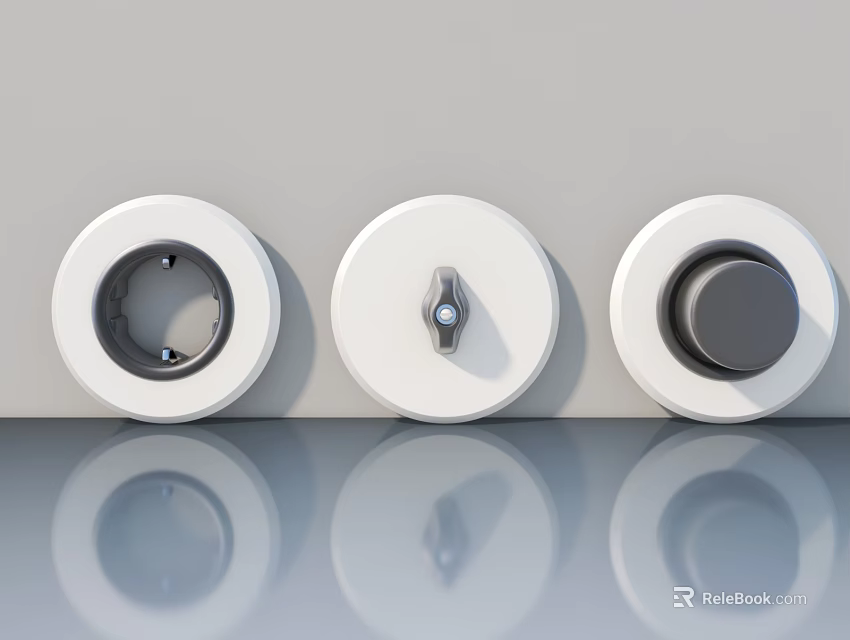 Modern Swing Door Handle Designs Featuring Circular Knobs And Metal Details 3d model 