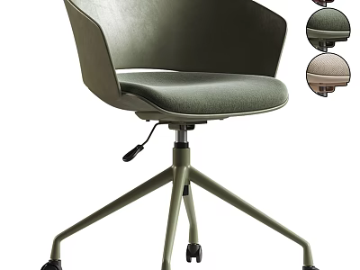 Ergonomic Green Velvet Swivel Office Chair Table Set With Adjustable Height And Multi Color Options 3d model