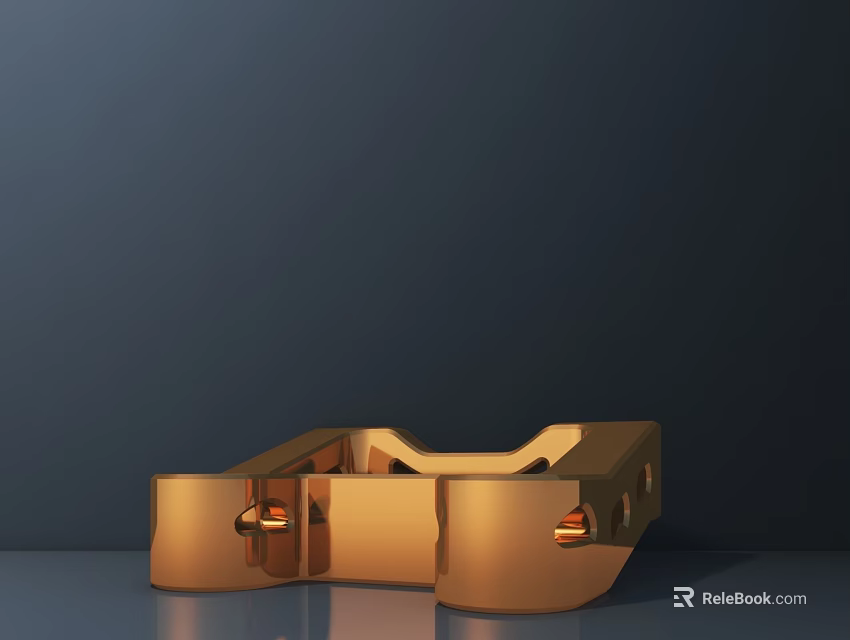 Sleek Modern Golden Metal Outdoor Chair With Ergonomic Design And Durable Frame 3d model 