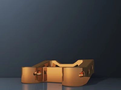 Sleek Modern Golden Metal Outdoor Chair With Ergonomic Design And Durable Frame 3d model