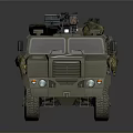 Military Green Armored Tank With Roof Mounted Weapon And White Body Markings