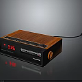 Panasonic Vintage Radio With Digital Display Showing Time And Wooden Case