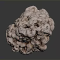 Porous Light Brown Stone With Irregular Shape Holes And Dark Background Reflection 3d model