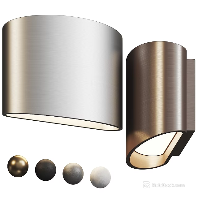 Modern Brushed Metal Wall Lamps Cylindrical Design With Multiple Color Options For Home Decor 3d model 