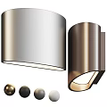 Modern Brushed Metal Wall Lamps Cylindrical Design With Multiple Color Options For Home Decor