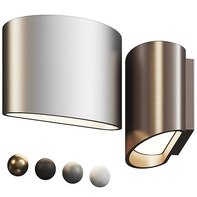 Modern Brushed Metal Wall Lamps Cylindrical Design With Multiple Color Options For Home Decor 3d model