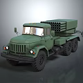 Green Military Truck Mounted With Multiple Tube Rocket Launcher Weapon System