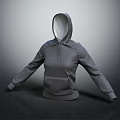 Gray Long Sleeve Hoodie With Hood And Front Pocket Casual Fashion Style