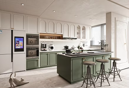 Cream kitchen French kitchen 3d model