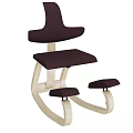 Ergonomic Massage Chair With Dark Brown Fabric Wooden Frame And Adjustable Footrest