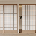 Japanese-style sliding door 3d model