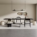 -Ji Feng Big Board Table Tea Table and Chair Combination Tea Table Tea Table Tea Room Tea Table 3d model