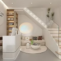 Elegant Modern Beauty Hair Salon Interior With Nail Styling Stations And White Chairs