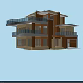 Modern Two Story Detached Villa Exterior With Glass Railing Balconies And Entrance Steps