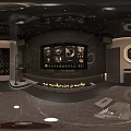 Modern Luxury KTV Interior With Starry Ceiling Microphone And Sofa TV Screen