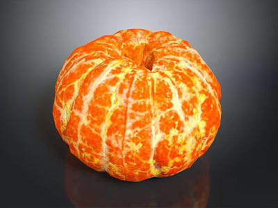 Peeled Fresh Orange Fruit with White Pith and Juicy Segments 3d model