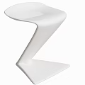 Modern Stylish Stools With White And Silver Z Shaped Sleek Design 3d model