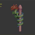 Intricate Dragon Carved Column With Coiled Dragon Design And Detailed Sculptures