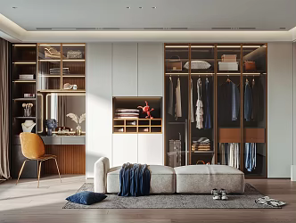 Light Luxury Cloakroom 3d model