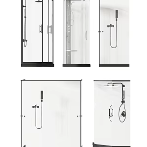 Modern shower room rain partition 3d model