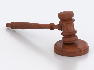 Classic Wooden Gavel Daily Living Item With Smooth Handle And Solid Base Design 3d model