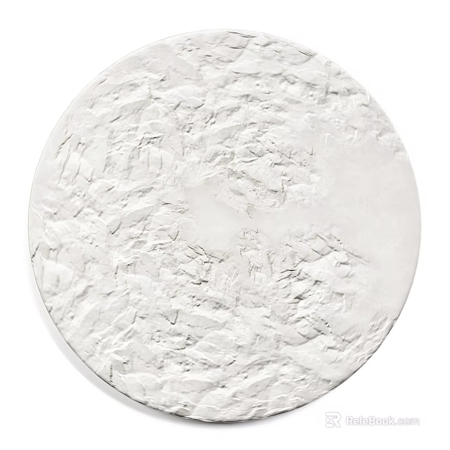Modern White Round Wall Decor with Textured Plaster Surface for Home Interior 3d model
