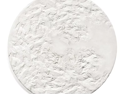 Modern White Round Wall Decor with Textured Plaster Surface for Home Interior 3d model