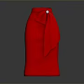 Red Household Apron With White Button Decoration And Modern Design