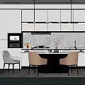 Modern Dining Table and Chair Combination 3d model