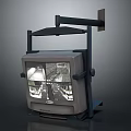 Projection Surveillance System With Mounting Arm And Monitor Screen Displaying Footage