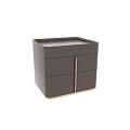 Elegant Modern Bedside Table With Marble Top And Textured Wooden Drawers