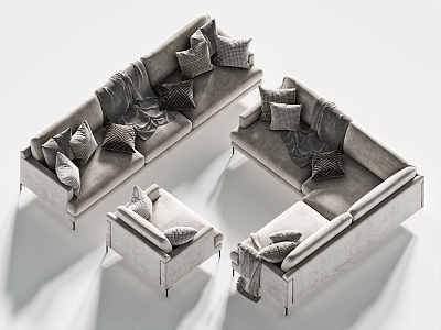 Sofa Combination Double Sofa Corner Sofa Single Sofa 3d model