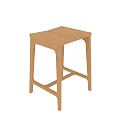 Modern Wooden Stool With Rectangular Seat And Sturdy Frame Design