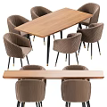 Modern Dining Table Set With Wooden Black Tabletop And Grey Chairs Golden Legs