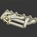 Industrial Equipment White Metal Pipe Structure With Curved Tubes And Flange Connections