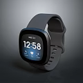 Modern Smartwatch With Gray Strap Showing Time 1258 And Heart Rate Icon On Screen