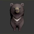 Cute Pink Bear Toy With White Collar And 3D Render Design