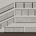 Glass Railings Different Styles For Staircase And Modern Interior Decor 3d model