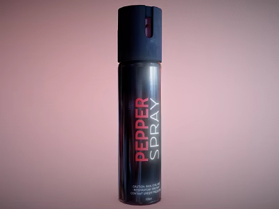 Emergency Fire Safety Equipment Pepper Spray Canister Black with Red Text 3d model