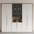 Modern White Sideboard With Glass Doors Wine Glass Holders And Storage Cabinets
