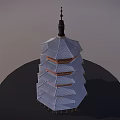 Ancient Traditional Multi Tiered Wooden Pagoda Architectural Design With Overhanging Eaves And Spire