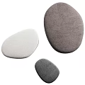 Modern Round Upholstered Ottoman Set of Three Different Sizes and Colors