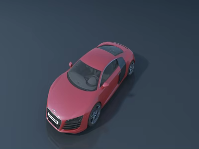 Red Audi Sports Car Exterior With Sleek Design And Aerodynamic Body 3d model