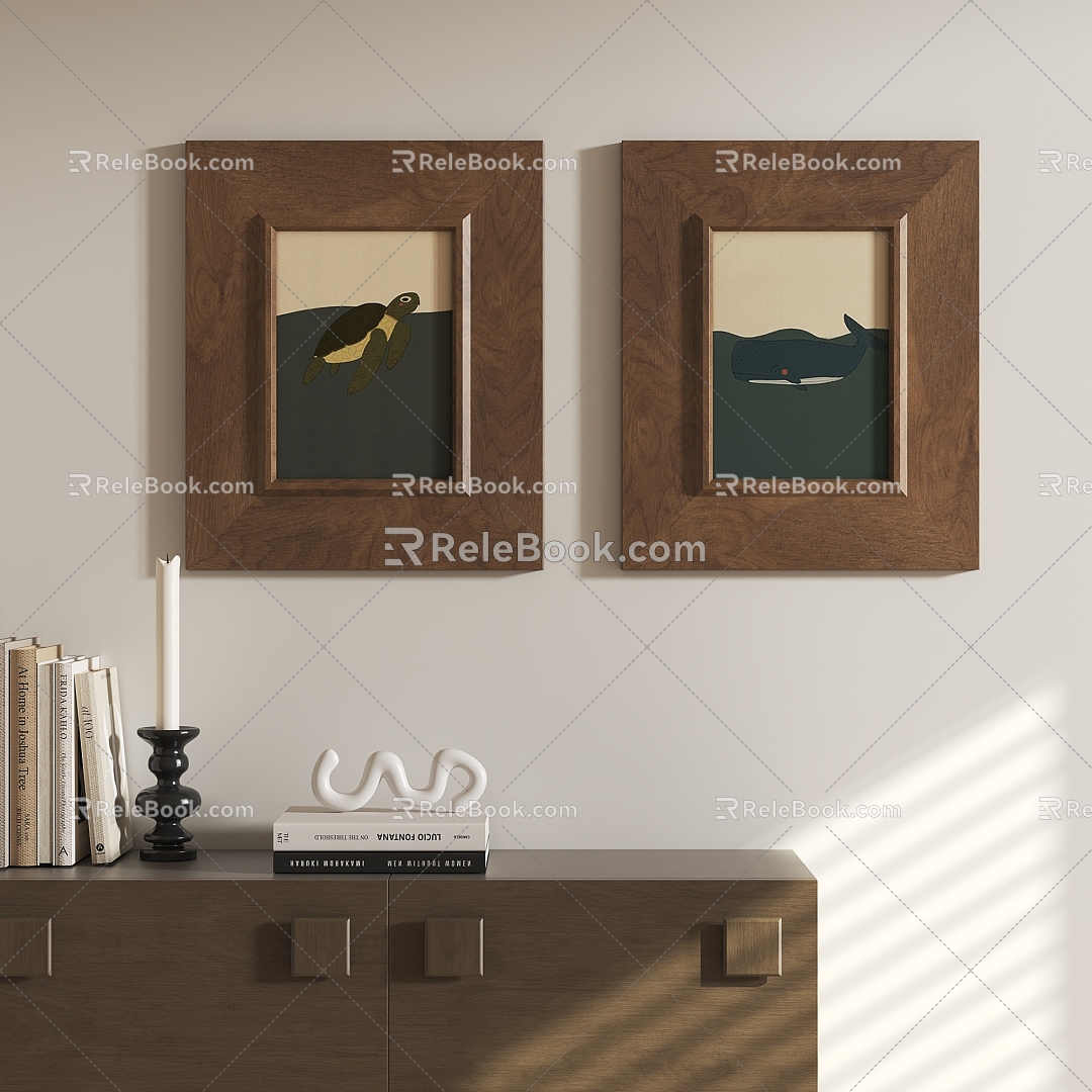 French Antique Hanging Painting 3d model