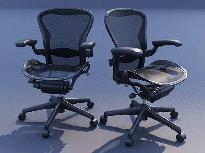 Ergonomic Black Mesh Office Chair with Adjustable Armrests and Swivel Wheels 3d model