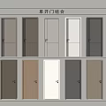 Single Hinged Doors Interior Collection With Various Color Finishes And Styles 3d model
