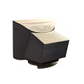Vintage CRT Computer Monitor With Classic Design Black Screen Front Control Buttons And Stable Base