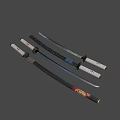 Samurai Swords In Various Styles Featuring Decorative Handles Sheaths And Sharp Blades 3d model