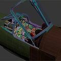 Airplane Cockpit Interior With Green And Red Sections Detailed Dashboard And Seats